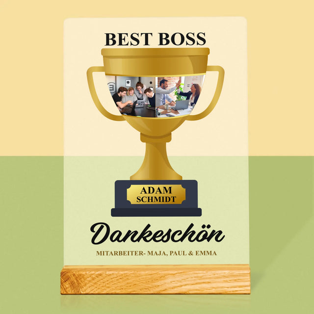 Fotocollage: Best Boss Pokal - Druck Auf Acrylglas