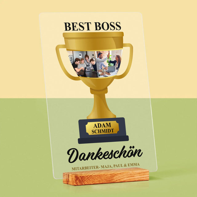 Fotocollage: Best Boss Pokal - Druck Auf Acrylglas