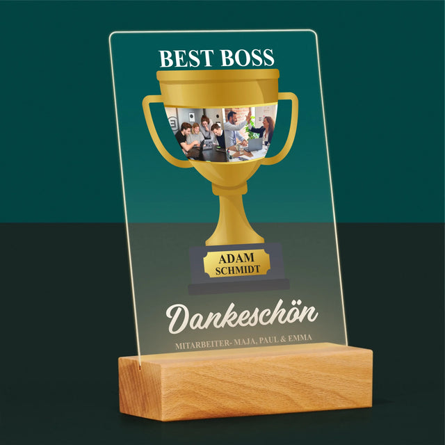 Fotocollage: Best Boss Pokal - Druck Auf Acrylglas