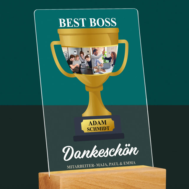 Fotocollage: Best Boss Pokal - Druck Auf Acrylglas