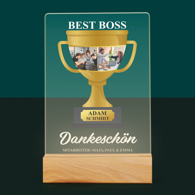 Fotocollage: Best Boss Pokal - Druck Auf Acrylglas