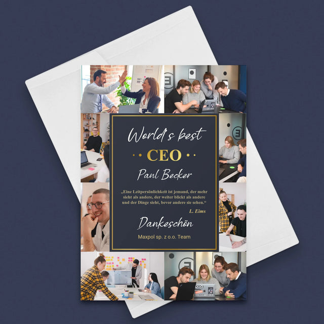 Fotocollage: Der Beste Ceo Der Welt - Glückwunschkarte