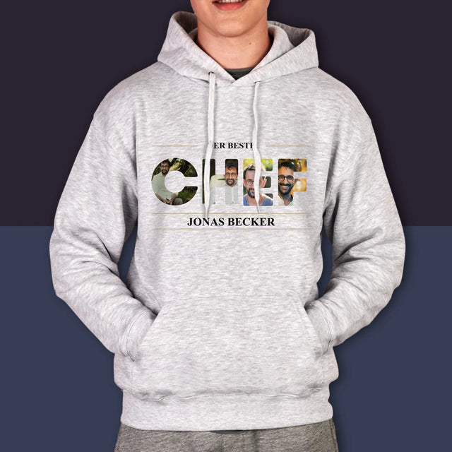 Buchstaben-Collage: Bester Chef 2 - Kapuzenpullover Für Herren