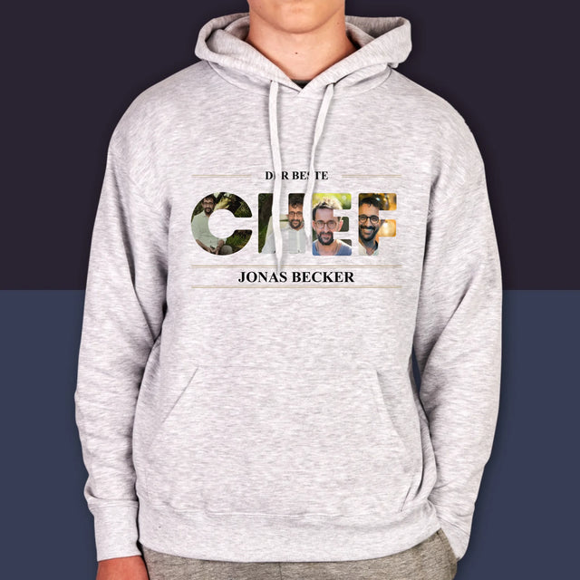 Buchstaben-Collage: Bester Chef 2 - Kapuzenpullover Für Herren