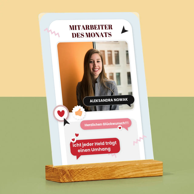 Foto Und Unterschrift: Mitarbeiter Des Monats - Druck Auf Acrylglas