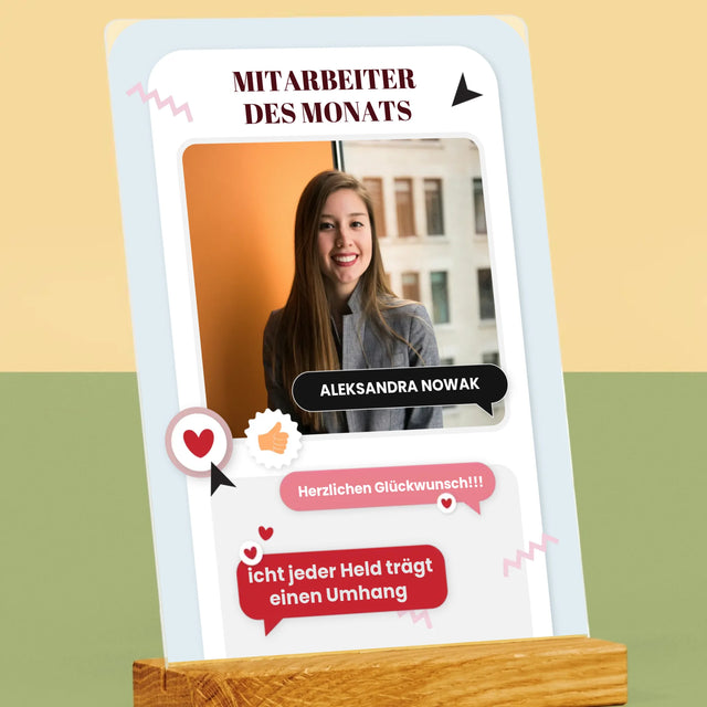 Foto Und Unterschrift: Mitarbeiter Des Monats - Druck Auf Acrylglas