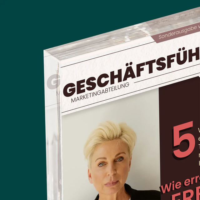 Magazin-Cover: Geschäftsführerin - Acrylblock