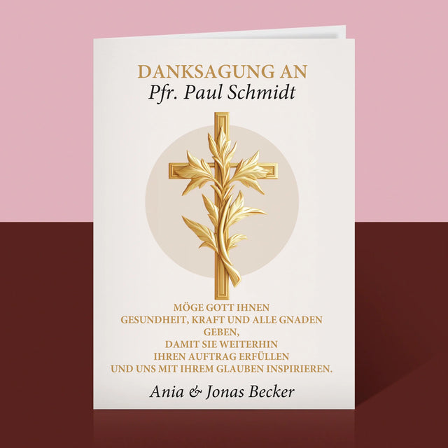 Name Und Unterschrift: Dank An Den Pfarrer - Glückwunschkarte