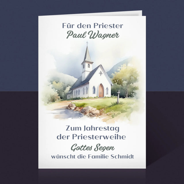 Name Und Unterschrift: Zum Jahrestag Der Priesterweihe - Glückwunschkarte