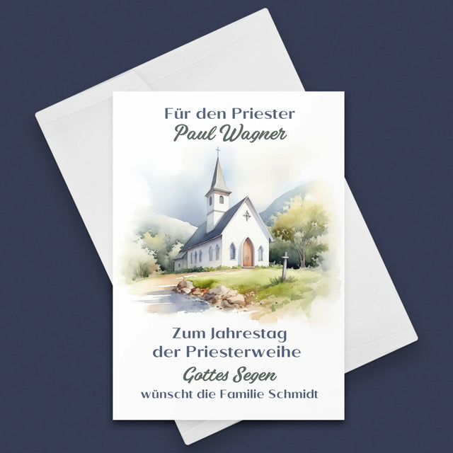 Name Und Unterschrift: Zum Jahrestag Der Priesterweihe - Glückwunschkarte