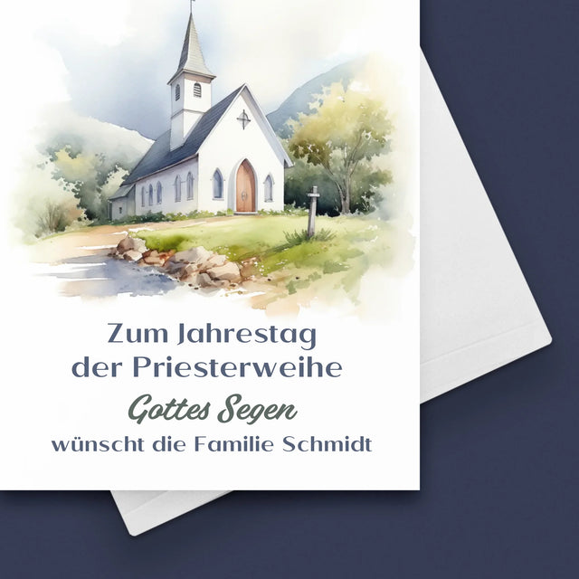 Name Und Unterschrift: Zum Jahrestag Der Priesterweihe - Glückwunschkarte