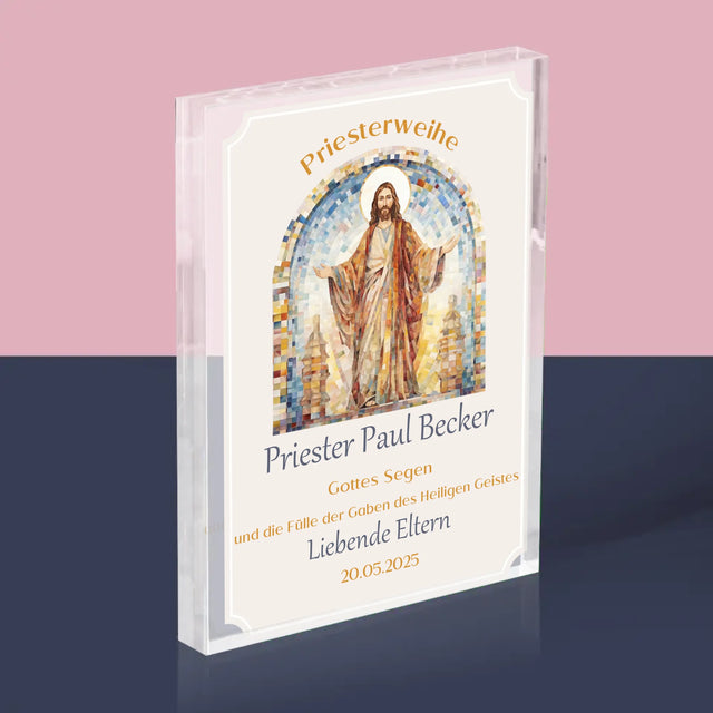 Name Und Unterschrift: Priesterweihe - Acrylblock
