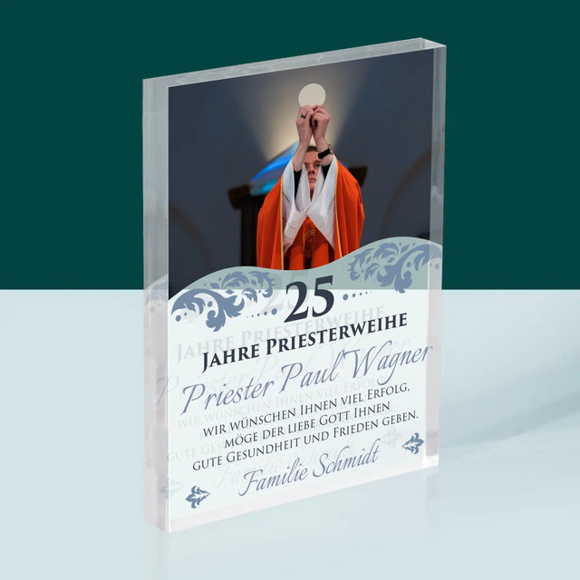 Foto Und Unterschrift: Jubiläum Der Priesterweihe - Acrylblock