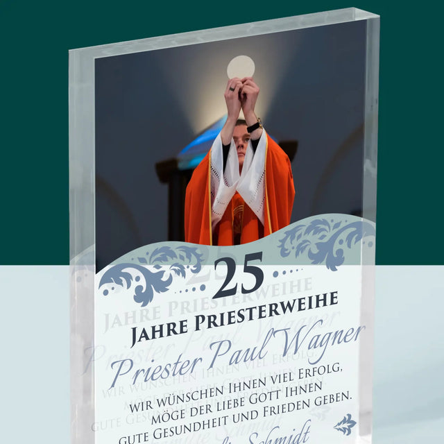 Foto Und Unterschrift: Jubiläum Der Priesterweihe - Acrylblock