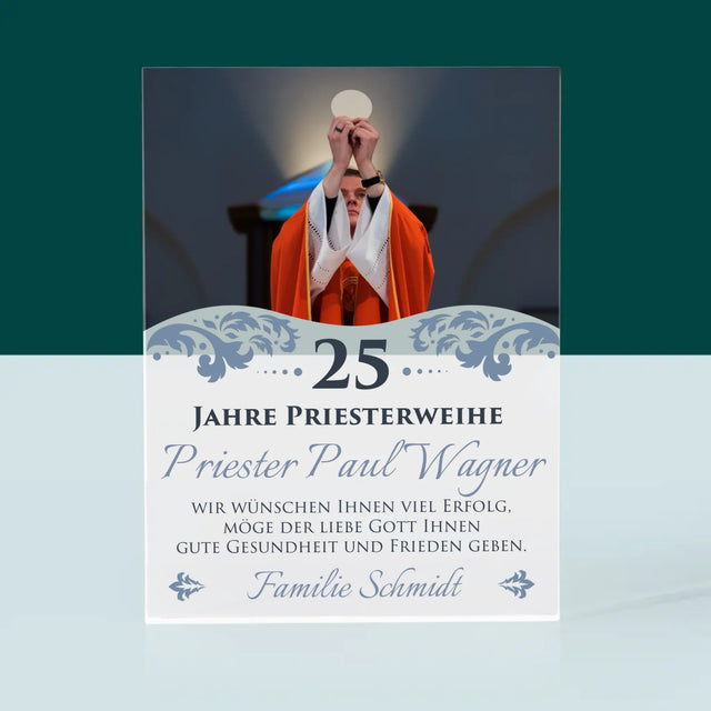 Foto Und Unterschrift: Jubiläum Der Priesterweihe - Acrylblock
