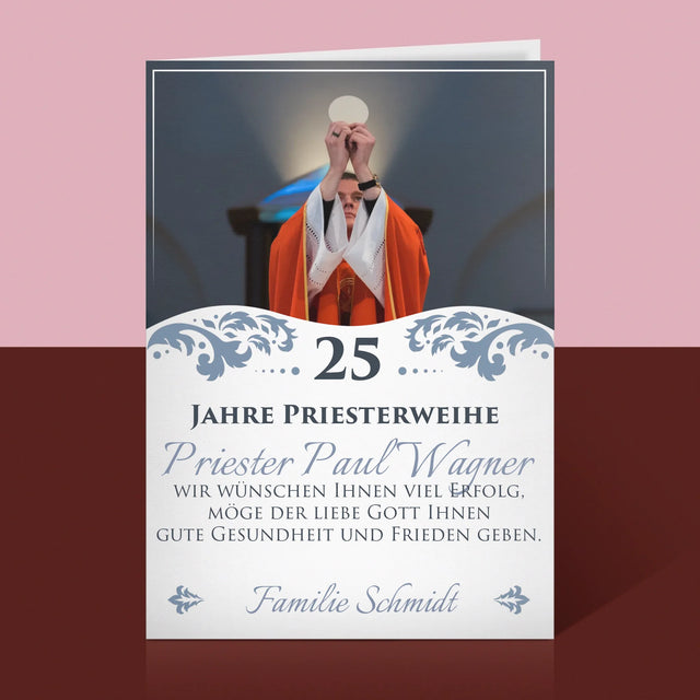 Foto Und Unterschrift: Jubiläum Der Priesterweihe - Glückwunschkarte