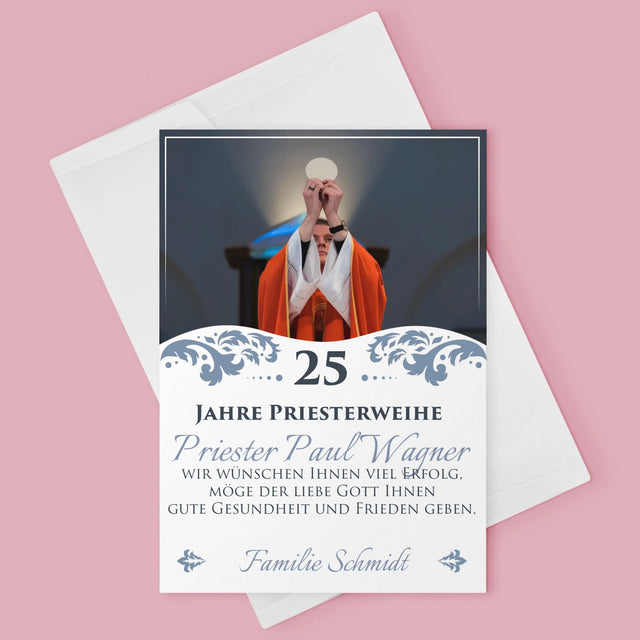 Foto Und Unterschrift: Jubiläum Der Priesterweihe - Glückwunschkarte