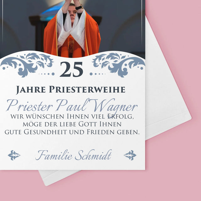 Foto Und Unterschrift: Jubiläum Der Priesterweihe - Glückwunschkarte