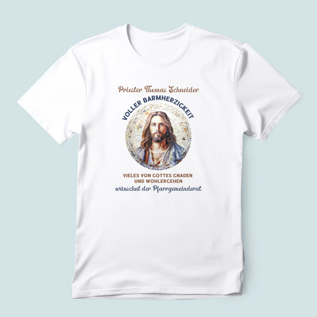 Name Und Unterschrift: Ein Priester Voller Barmherzigkeit - T-Shirt Für Herren