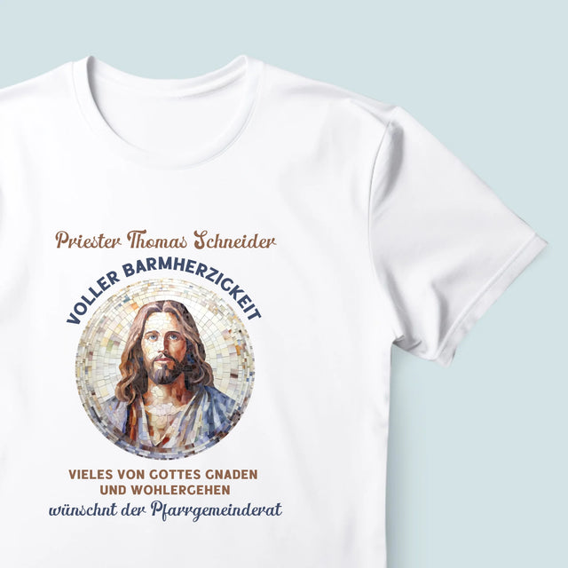 Name Und Unterschrift: Ein Priester Voller Barmherzigkeit - T-Shirt Für Herren