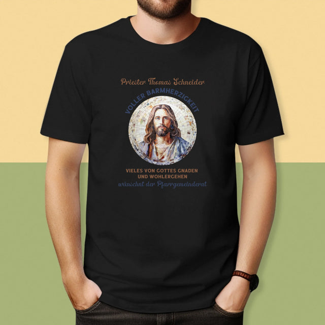 Name Und Unterschrift: Ein Priester Voller Barmherzigkeit - T-Shirt Für Herren