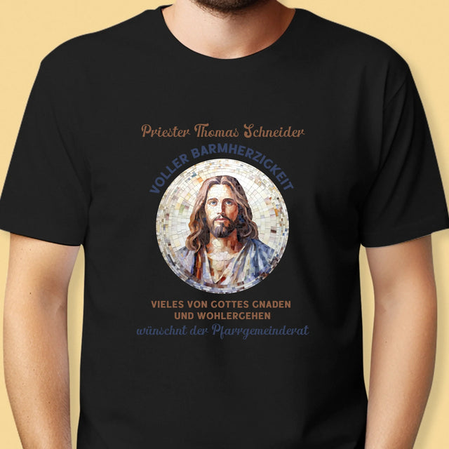 Name Und Unterschrift: Ein Priester Voller Barmherzigkeit - T-Shirt Für Herren