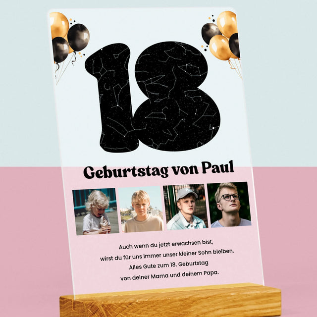 Sternkarte: 18. Geburtstag Des Stars-Mit Widmung - Druck Auf Acrylglas