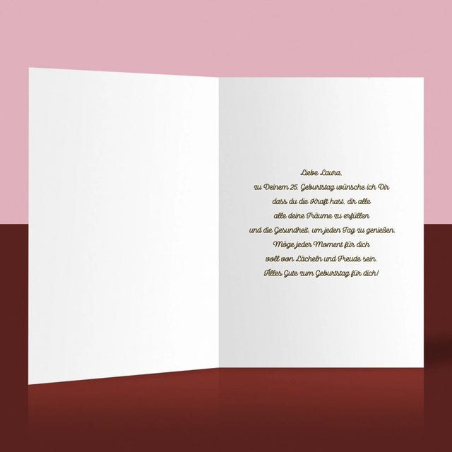 Buchstaben-Collage: Wünsch Dir Was - Glückwunschkarte