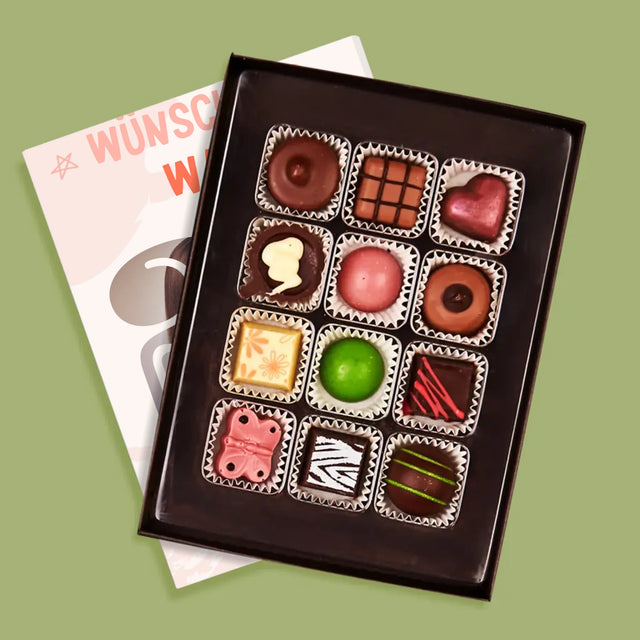 Buchstaben-Collage: Wünsch Dir Was - Pralinen