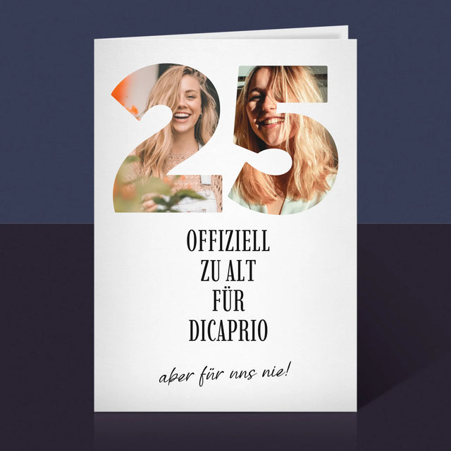 Buchstaben-Collage: Zu Alt Für Dicaprio - Glückwunschkarte