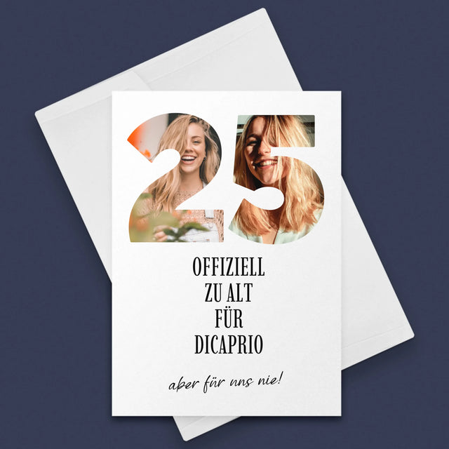 Buchstaben-Collage: Zu Alt Für Dicaprio - Glückwunschkarte