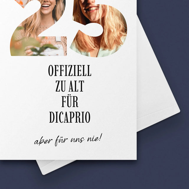 Buchstaben-Collage: Zu Alt Für Dicaprio - Glückwunschkarte