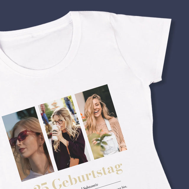 Fotocollage: 25. Geburtstag Definition - T-Shirt Für Damen