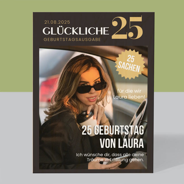 Magazin-Cover: Glückliche 25 - Druck Auf Holz