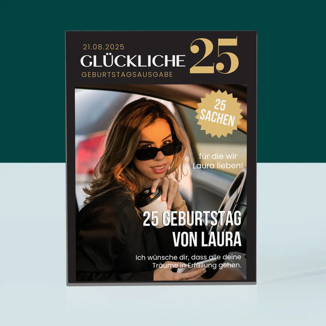 Magazin-Cover: Glückliche 25 - Acrylblock