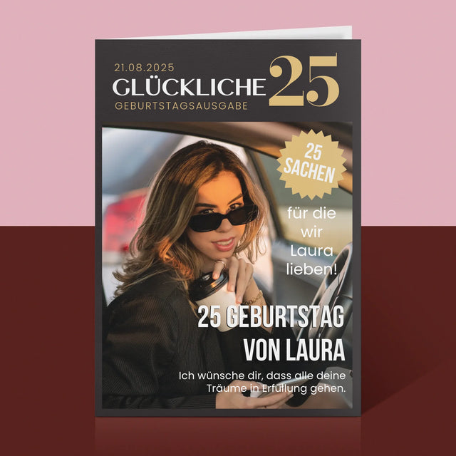 Magazin-Cover: Glückliche 25 - Glückwunschkarte