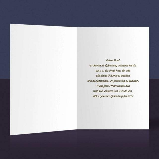 Foto Und Unterschrift: 25. Geburtstag Alles Gute Zum Geburtstag - Glückwunschkarte