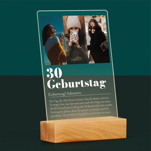 Fotocollage: 30. Geburtstag - Definition - Druck Auf Acrylglas