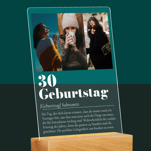 Fotocollage: 30. Geburtstag - Definition - Druck Auf Acrylglas