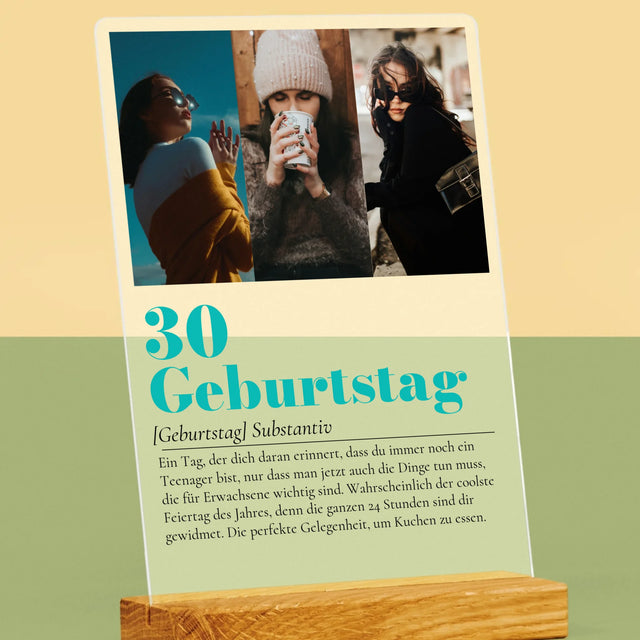 Fotocollage: 30. Geburtstag - Definition - Druck Auf Acrylglas