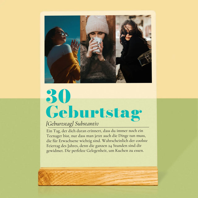 Fotocollage: 30. Geburtstag - Definition - Druck Auf Acrylglas