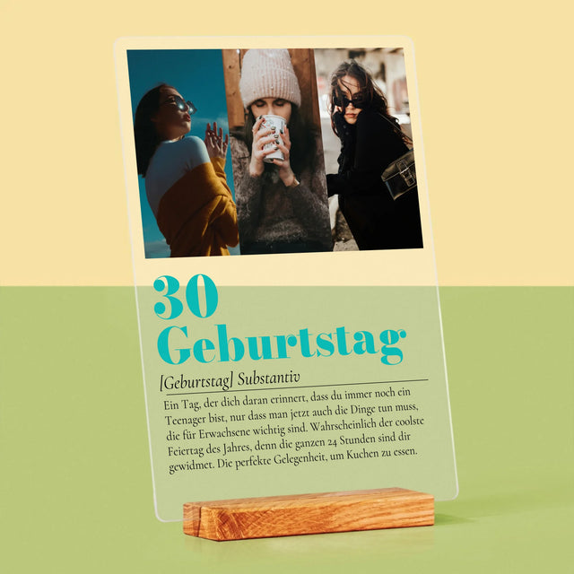 Fotocollage: 30. Geburtstag - Definition - Druck Auf Acrylglas