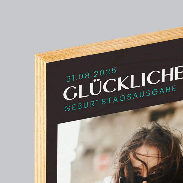 Magazin-Cover: Glückliche 30 - Druck Auf Holz