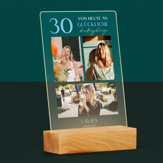 Fotocollage: Von Heute An Glückliche 30 - Druck Auf Acrylglas