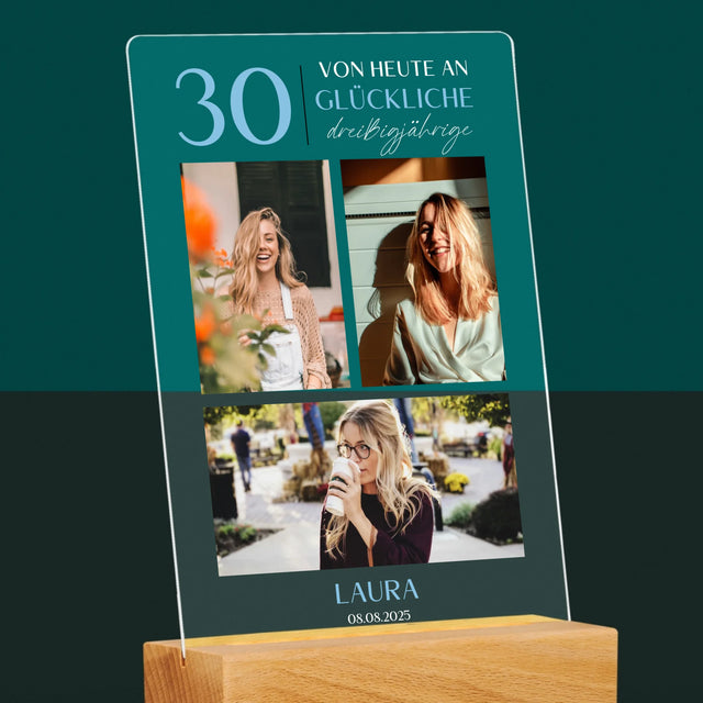 Fotocollage: Von Heute An Glückliche 30 - Druck Auf Acrylglas