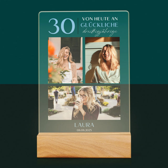 Fotocollage: Von Heute An Glückliche 30 - Druck Auf Acrylglas