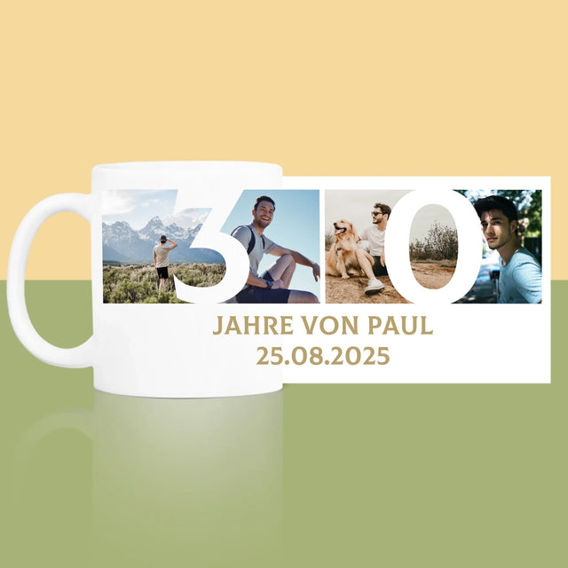 Fotocollage: 30 Jahre Ziffer - Tasse