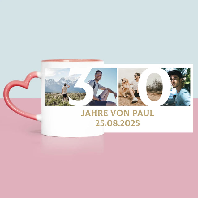 Fotocollage: 30 Jahre Ziffer - Tasse