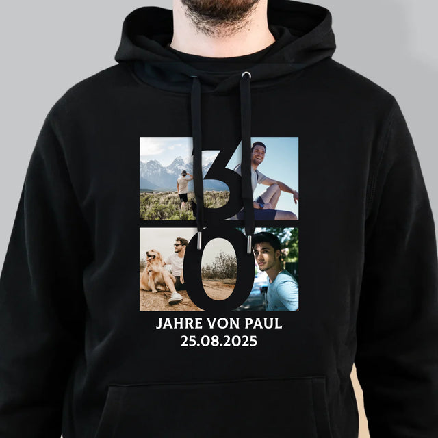 Fotocollage: 30 Jahre Ziffer - Kapuzenpullover Für Herren