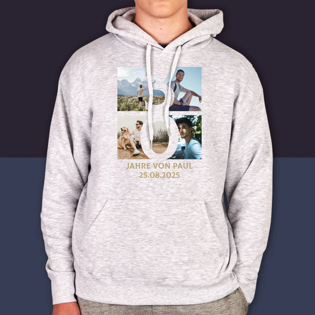 Fotocollage: 30 Jahre Ziffer - Kapuzenpullover Für Herren